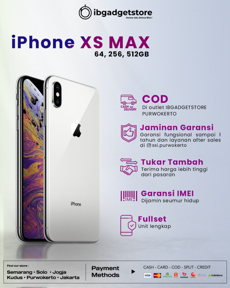 iPhone XS MAX Purwokerto - IBGADGETSTORE - Toko iPhone Purwokerto