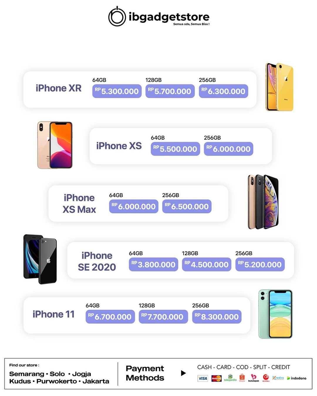 Harga iPhone Terbaru Februari 2023 - IBGADGETSTORE