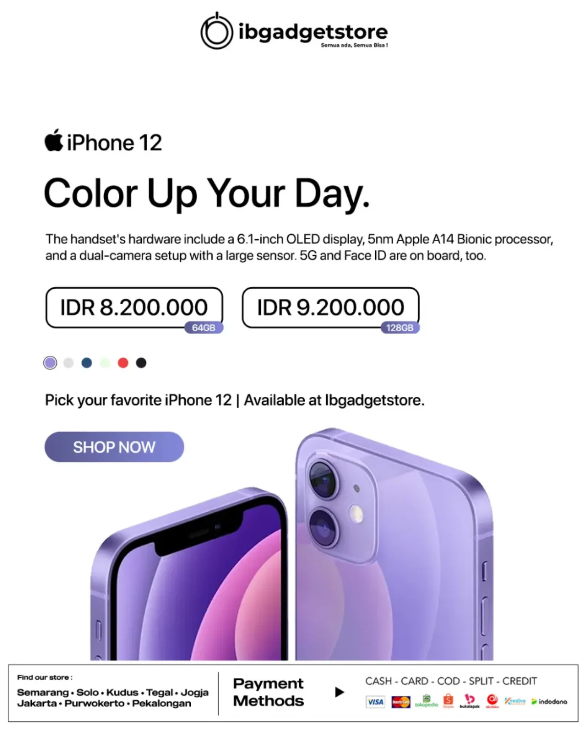 Harga dan Spesifikasi iPhone 12 Terbaru 2023 IBGADGETSTORE
