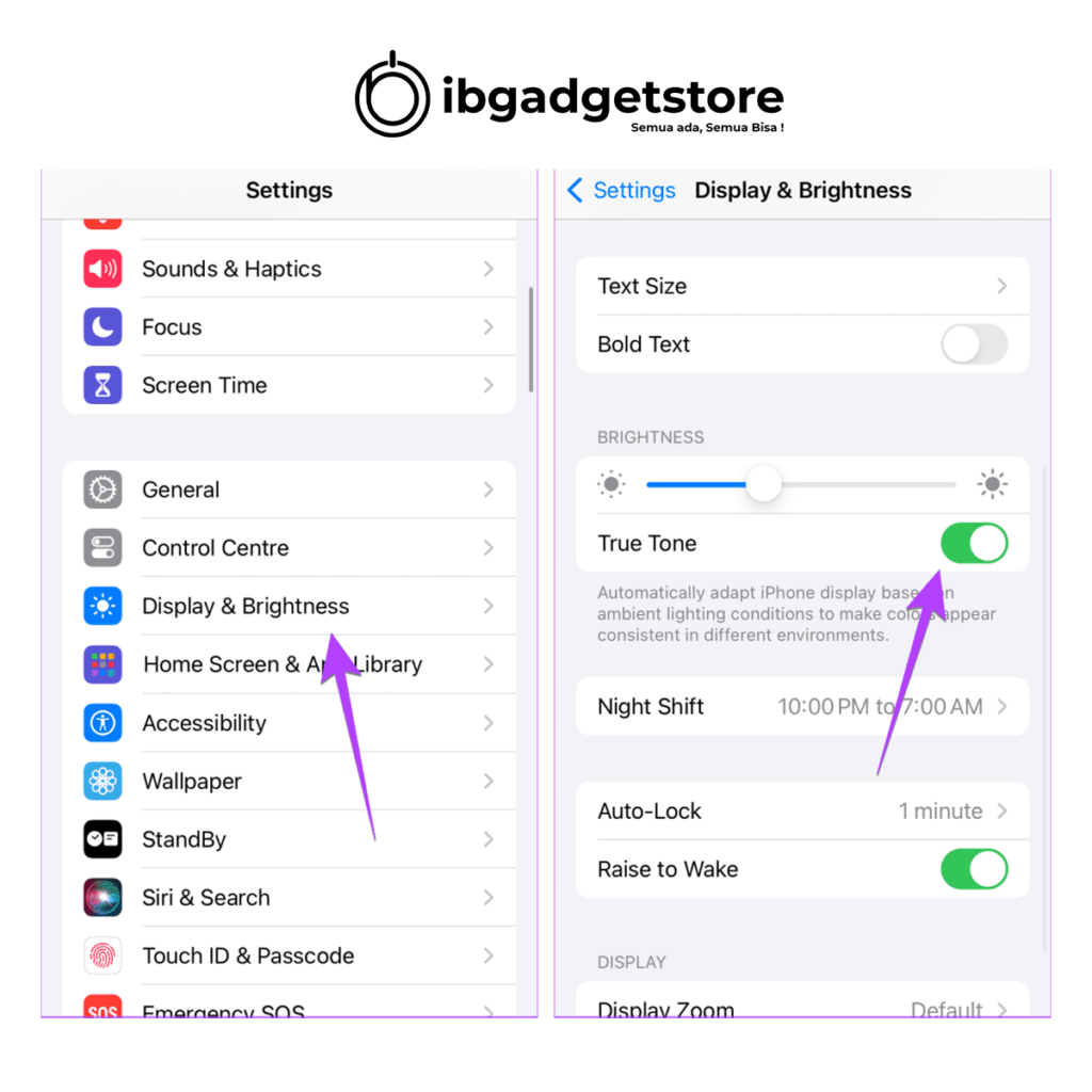 Pengaturan Night Mode Untuk Memperbaiki Standby Mode iPhone Berwarna Merah