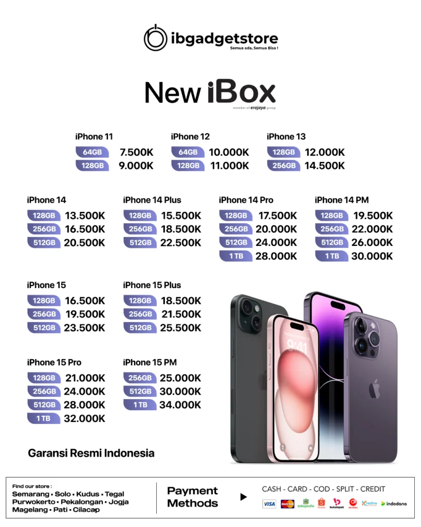 Harga IPhone IBox Surabaya Di IBGADGETSTORE Maret 2024 - IBGADGETSTORE