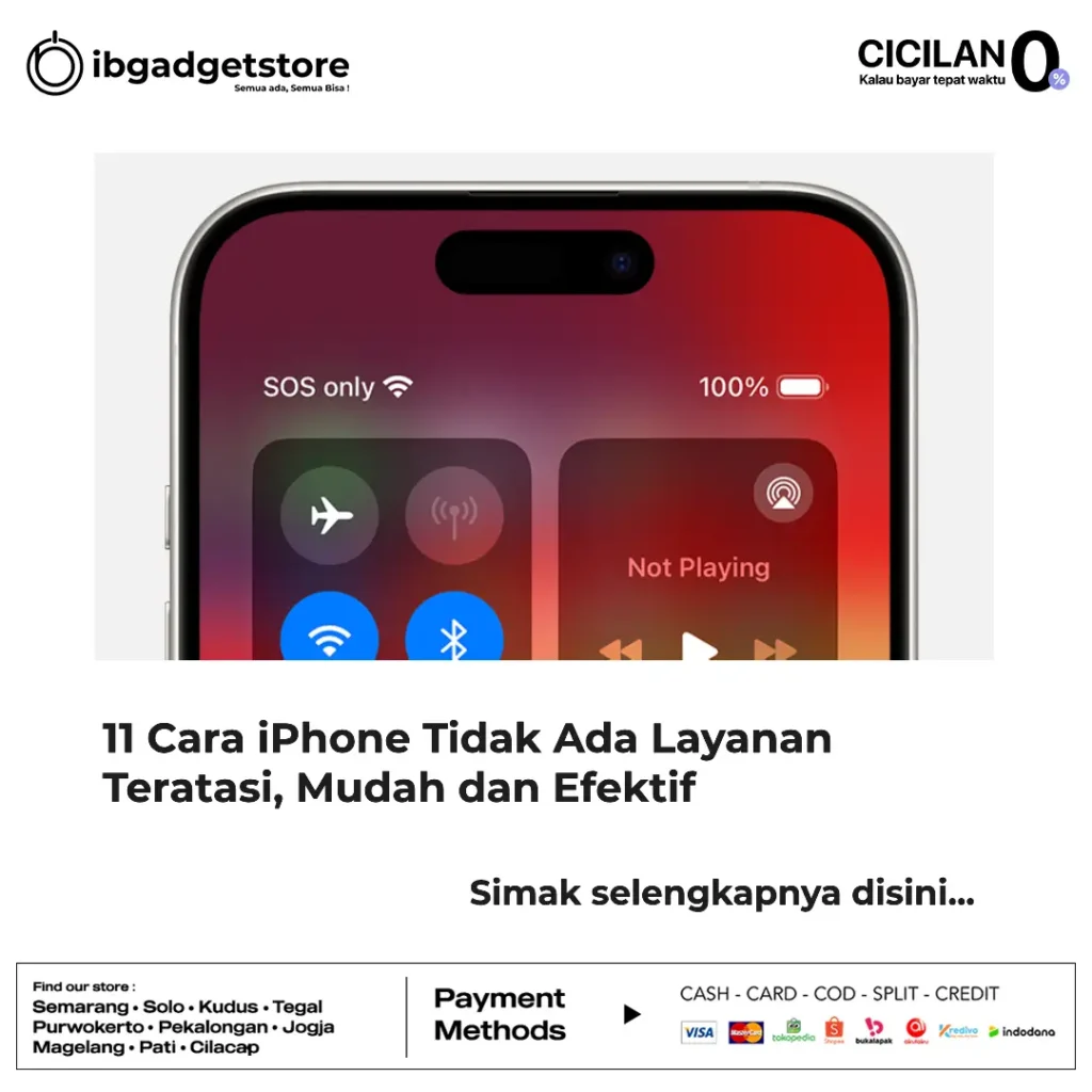 cara iphone tidak ada layanan