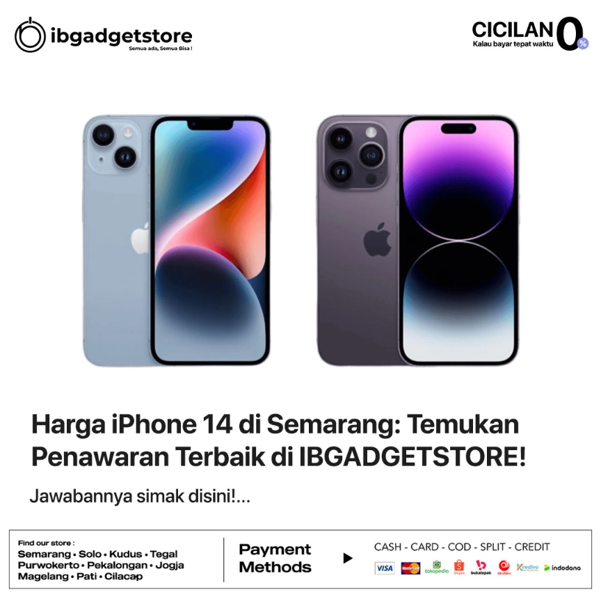 Harga iPhone 14 di Semarang: Temukan Penawaran Terbaik di IBGADGETSTORE!
