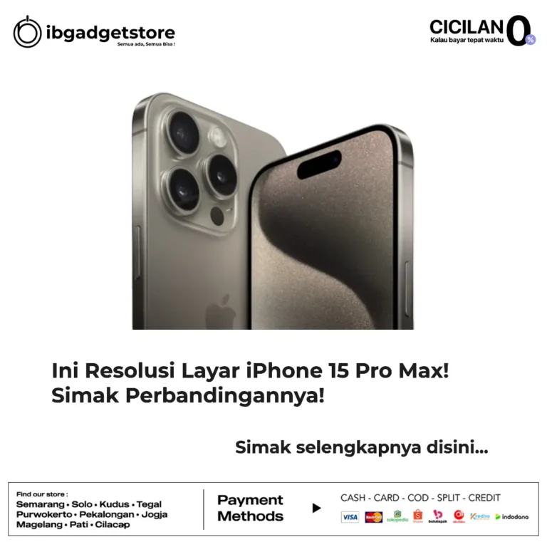 resolusi layar iphone 15 pro max