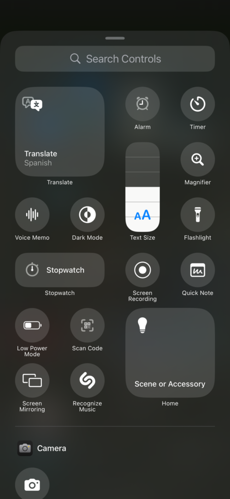 control center ios 18