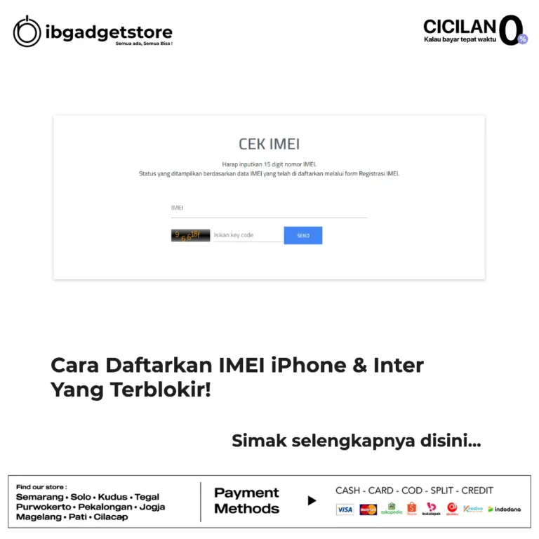 cara daftarkan imei iphone