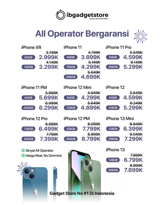 Promo iPhone All Operator Bergaransi