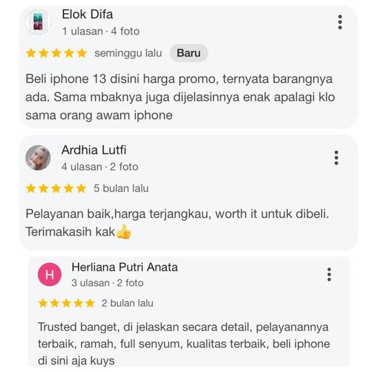 Testimoni Pelanggan Checkout iPhone murah dan terpercaya