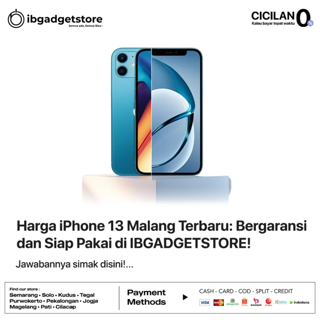 Harga iPhone 13 Malang Terbaru: Bergaransi dan Siap Pakai di IBGADGETSTORE!