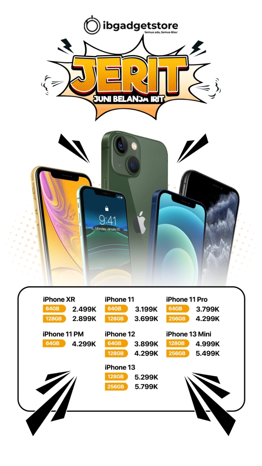 Daftar Lengkap Harga iPhone di IBGADGETSTORE