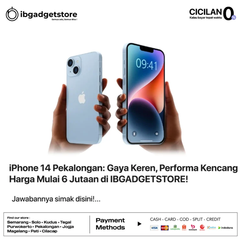 iPhone 14 Pekalongan: Gaya Keren, Performa Kencang, Harga Mulai 6 Jutaan di IBGADGETSTORE!