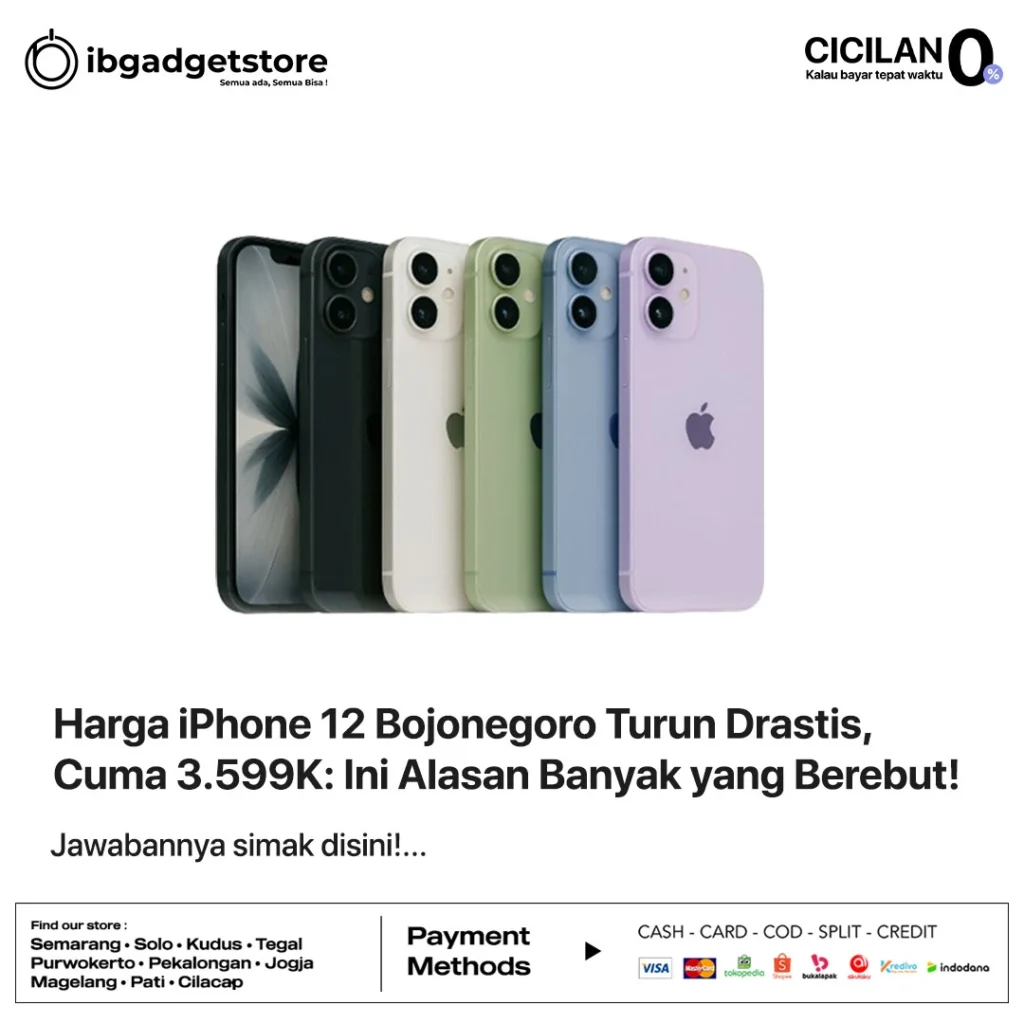 Harga iPhone 12 Bojonegoro Turun Drastis, Cuma 3.599K, Ini Alasan Banyak yang Berebut!