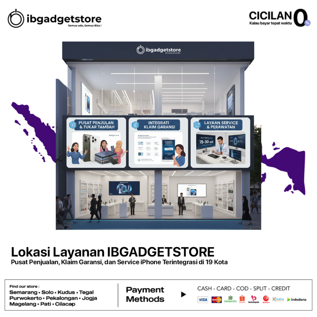 Lokasi Layanan IBGADGETSTORE- Pusat Penjualan, Klaim Garansi, dan Service iPhone Terintegrasi di 19 Kota